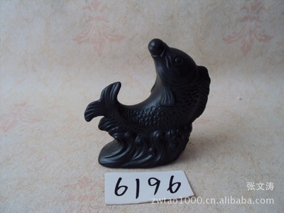 外贸陶瓷树脂工艺品批发 鲤鱼招财进宝黑变色茶宠(6196)全方位解析